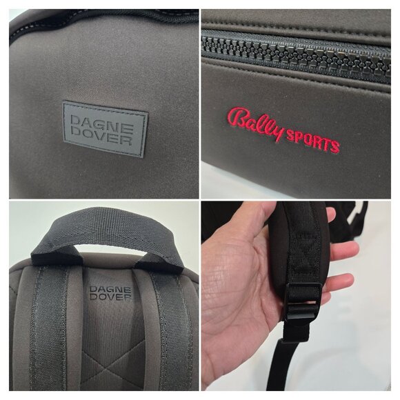 Dagne Dover Medium Black Dakota Backpack Neoprene Onyx Embroidered Company Logo - Picture 3 of 12
